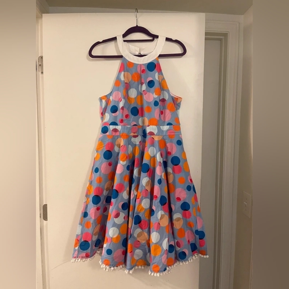 Girls' Multicolor Polka Dot Halter Dress